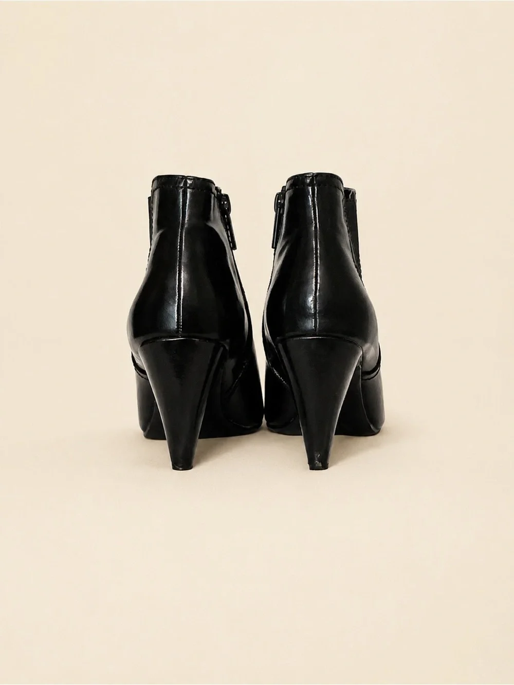 Bandolino Black Patent Pointed-Toe Ankle Boot with 3” Heel | 7.5
